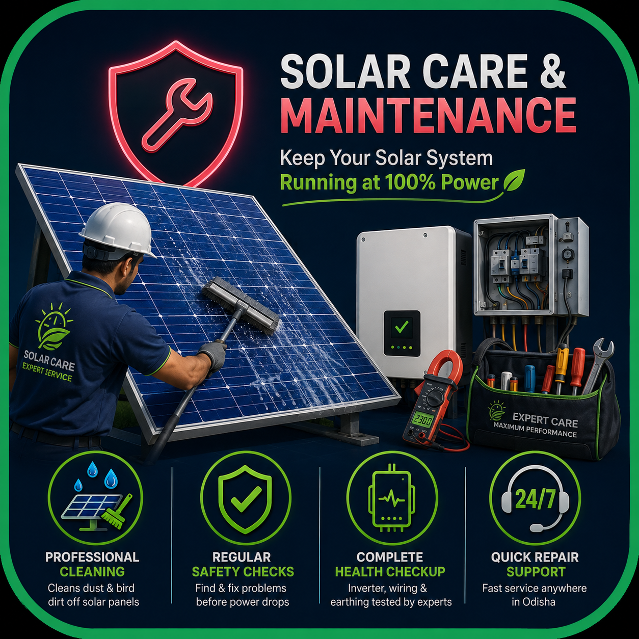 Solar panel cleaning and AMC service